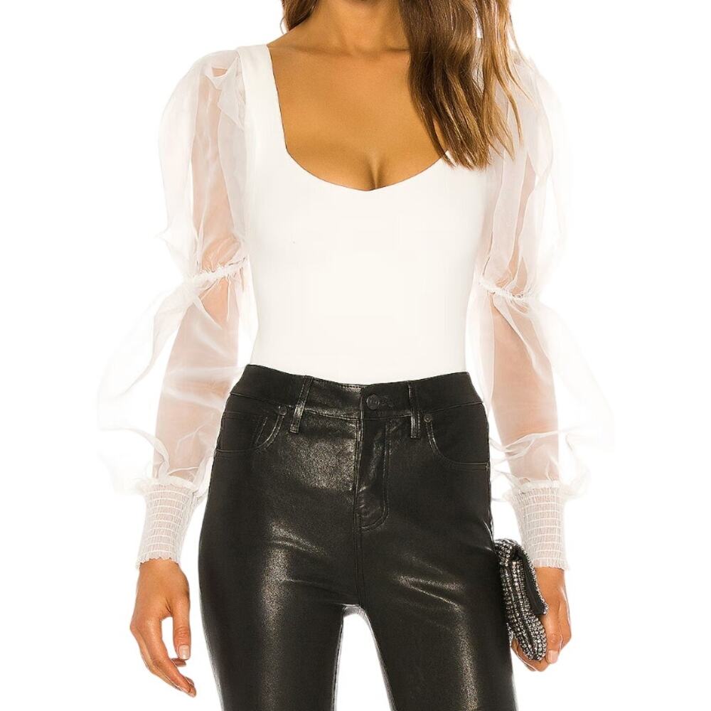 NBD Blaine Bodysuit in White, Size XXS